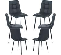 RegalosMiguel Pack 6 Sillas Stuhl Polipiel - Negro