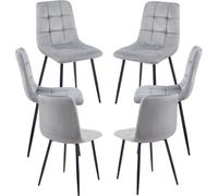 RegalosMiguel Pack 6 Sillas Stuhl Terciopelo - Gris claro