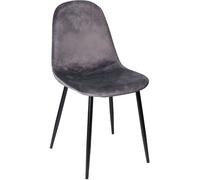 RegalosMiguel Pack 6 Sillas Teok Black Terciopelo - Gris oscuro