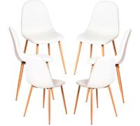 RegalosMiguel Pack 6 Sillas Teok Polipiel - Blanco