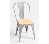 RegalosMiguel Pack 6 Sillas Torix Madera Natural - Gris metalizado