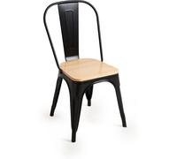 RegalosMiguel Pack 6 Sillas Torix Madera Natural - Negro