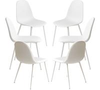 RegalosMiguel Pack 6 Sillas White Teok Polipiel - Blanco