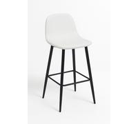 Regalos Miguel - Packs Taburetes Cocina - Pack 6 Taburetes Black Teok Polipiel - Blanco