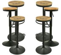 RegalosMiguel Pack 6 Taburetes Vikin Asiento Madera - Negro