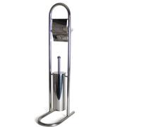 Porta Rollos Escobillero Nylon Acero Inoxidable 30x16x79cm