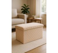 RegalosMiguel Puff Almacenaje Dico 76 cm Terciopelo - Beige