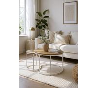 Regalos Miguel - Mesas Auxiliares - Set 2 Mesas Centro Renty - Madera Clara