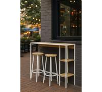 RegalosMiguel Set Bar Mesa Alta + 2 Taburetes Loku - Blanco