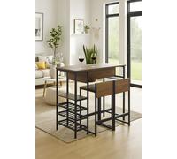 RegalosMiguel Set Bar Mesa Alta c/botellero + 2 Taburetes Carbar - Negro