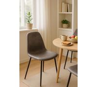 Silla black teok polipiel vintage - gris oscuro