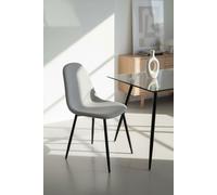RegalosMiguel Silla Black Teok Tela - Gris claro