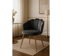 RegalosMiguel Silla Blume Gold Terciopelo - Gris oscuro