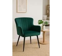 Regalos Miguel Silla en color verde de estilo boho en terciopelo