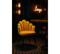 Regalos Miguel - Sillas Comedor - Silla Hand Terciopelo Patas Negras - Amarillo