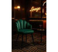 RegalosMiguel Silla Hand Terciopelo Patas Negras - Verde