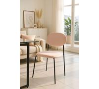 RegalosMiguel Silla Mida Black Terciopelo - Rosa