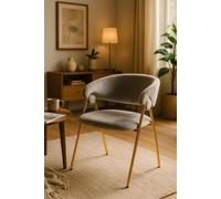 RegalosMiguel Silla Mihu Gold Terciopelo - Gris claro