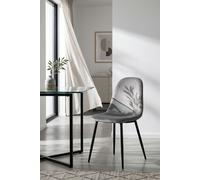 RegalosMiguel Silla Teok Black Terciopelo - Gris claro