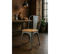 RegalosMiguel Silla Torix Madera Natural - Gris metalizado