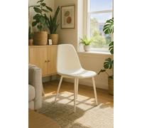 RegalosMiguel Silla White Teok Tela - Blanco