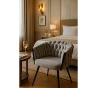 RegalosMiguel Silla Widny Black Terciopelo - Gris claro