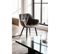 RegalosMiguel Silla Zandel Black Terciopelo - Gris oscuro