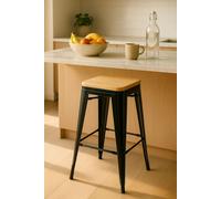 Regalos Miguel - Taburetes Altos - Taburete Torix Alto Madera Natural - Negro