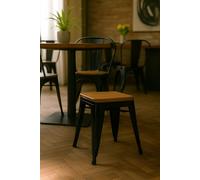 RegalosMiguel Taburete Torix Pequeño Madera Natural - Negro