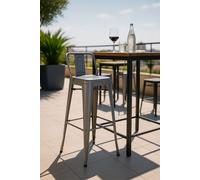 RegalosMiguel Taburete Torix Respaldo - Gris metalizado