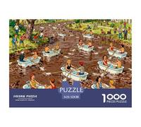 Regata caótica de Remo Puzzle De Madera Impermeable Puzzles De 1000 Piezas Regalos para Adultos Imposible Rompecabezas Decoración del Hogar