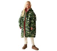 Regatta Bata cambiadora impermeable para niños, bata cambiadora con forro Borg con capucha, perfecta para actividades acuáticas al aire libre