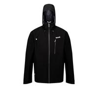 Regatta Birchdale, Impermeable Y Transpirable con Capucha Sellada para Senderismo de Rendimiento Activo Jackets Waterproof Shell Jackets Waterproof Shell, Hombre, Black/Magnet, M