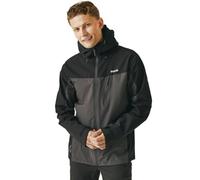 Regatta Birchdale, Impermeable Y Transpirable con Capucha Sellada para Senderismo de Rendimiento Activo Jackets Waterproof Shell Jackets Waterproof Shell, Hombre, Ash/Black, XL