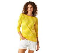 Regatta Camiseta Ligera de Mezcla de algodón Bayletta para Mujer, Maíz Amarillo/Blanco, 36