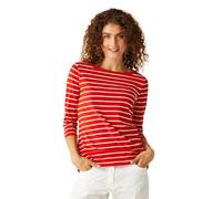 Regatta Bayletta-Camiseta de Manga 3/4 para Mujer, Rojo y Blanco de Alto Riesgo, 38