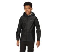 Regatta Chaqueta para niños Stormbreak con costuras selladas impermeables y con capucha Jackets Waterproof Shell, Unisex niños, Black, 7-8