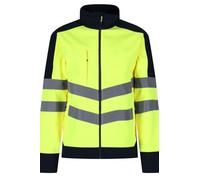 Regatta - Chaqueta profesional, de alta visibilidad, impermeable y transpirable, L, amarillo y azul oscuro, 1
