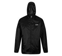 Regatta Chubasquero impermeable con capucha ligera y transpirable Jackets Waterproof Shell, Hombre, Black, 52-54 EU (L)