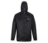 Regatta Chubasquero impermeable con capucha ligera y transpirable Jackets Waterproof Shell, Hombre, Black, 52-54 EU (L)