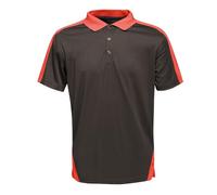 Regatta Contrast Quick Wicking Button Neck Polo Shirt T-Shirts/Polos/Vests, Hombre, Black/Classic Red, XL