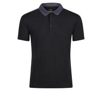 Regatta Contrast Quick Wicking Button Neck Polo Shirt T-Shirts/Polos/Vests, Hombre, Black/Seal Grey, 4XL