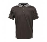 Regatta Contrast Quick Wicking Button Neck Polo Shirt T-Shirts/Polos/Vests, Hombre, Black/Seal Grey, XL