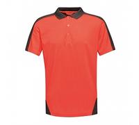 Regatta Contrast Quick Wicking Button Neck Polo Shirt T-Shirts/Polos/Vests, Hombre, Classic Red/Black, L