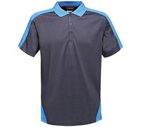 Regatta Contrast Quick Wicking Button Neck Polo Shirt T-Shirts/Polos/Vests, Hombre, Navy/New Royal, XXXL