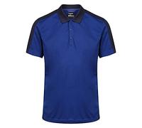 Regatta Contrast Quick Wicking Button Neck Polo Shirt T-Shirts/Polos/Vests, Hombre, New Royal/Navy, L