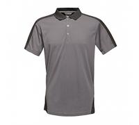 Regatta Contrast Quick Wicking Button Neck Polo Shirt T-Shirts/Polos/Vests, Hombre, Seal Grey/Black, XL