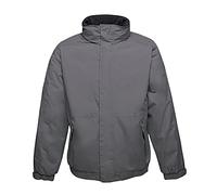 Regatta Dover Waterproof Concealed Hooded Fleece Lined Bomber Jacket Jackets Waterproof Insulated, Hombre, Seal Grey/Black, XXXL