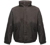 Regatta Dover Waterproof Concealed Hooded Fleece Lined Bomber Jacket Jackets Waterproof Insulated, Hombre, Black/Ash, XXS