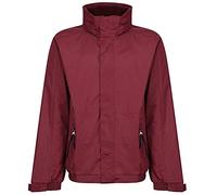 Regatta Dover Waterproof Concealed Hooded Fleece Lined Bomber Jacket Jackets Waterproof Insulated, Hombre, Burgundy, L